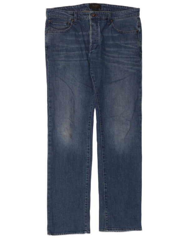 Ted Baker Mens Straight Jeans W36 L34 Blue Cotton