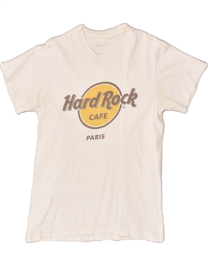 HARD ROCK CAFE Mens Paris Graphic T-Shirt Top Small Off White Cotton | Vintage Hard Rock Cafe | Thrift | Second-Hand Hard Rock Cafe | Used Clothing | Messina Hembry 