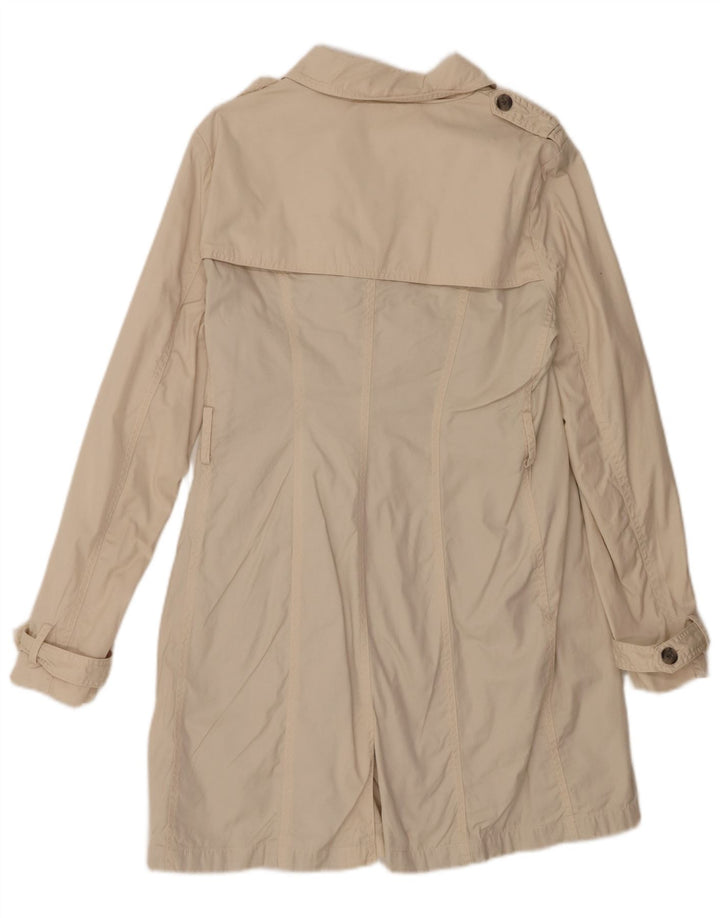 TOMMY HILFIGER Womens Double Breasted Trench Coat UK 16 Large Grey Cotton