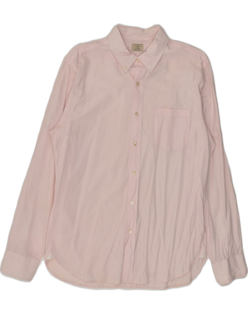 J. CREW Mens Shirt Size 15 15 1/2 Medium Pink Striped Cotton | Vintage J. Crew | Thrift | Second-Hand J. Crew | Used Clothing | Messina Hembry 