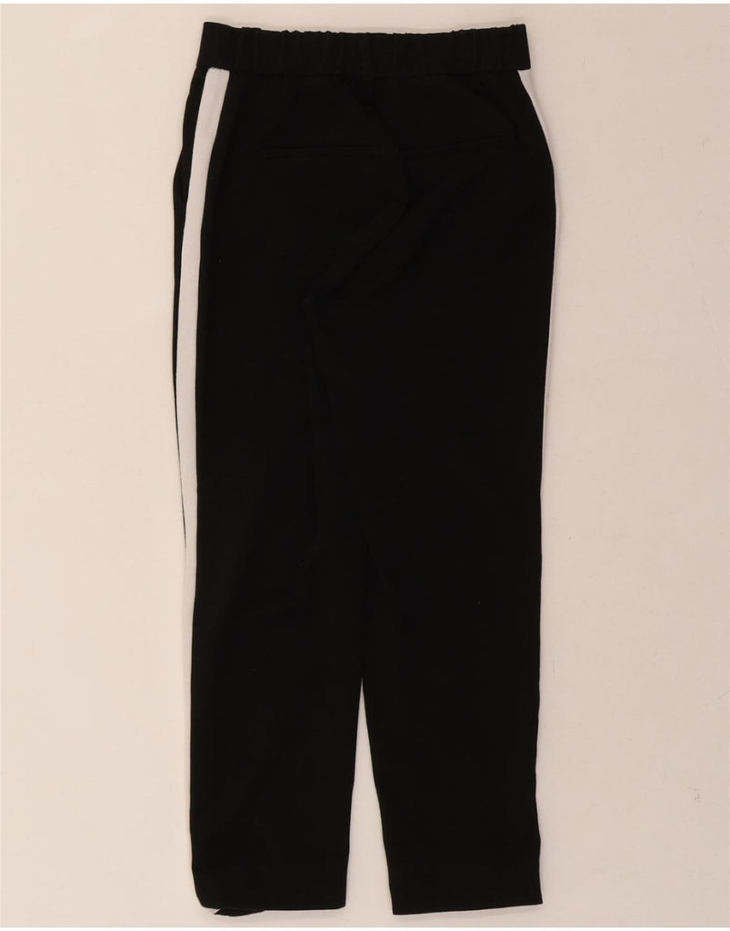 ZARA Womens Tapered Cropped Trousers UK 4 XS W24 L24 Black Colourblock Vintage Zara and Second-Hand Zara from Messina Hembry 