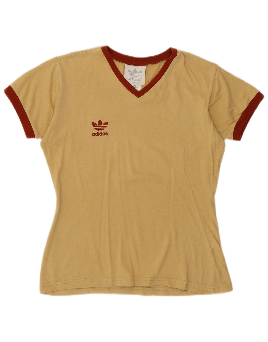 ADIDAS Womens T-Shirt Top UK 14 Medium Yellow
