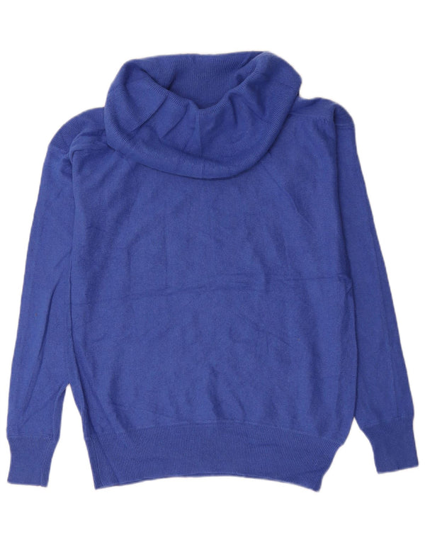 Reiss Womens Oversized Roll Neck Jumper Sweater UK 10 Small Blue Viscose