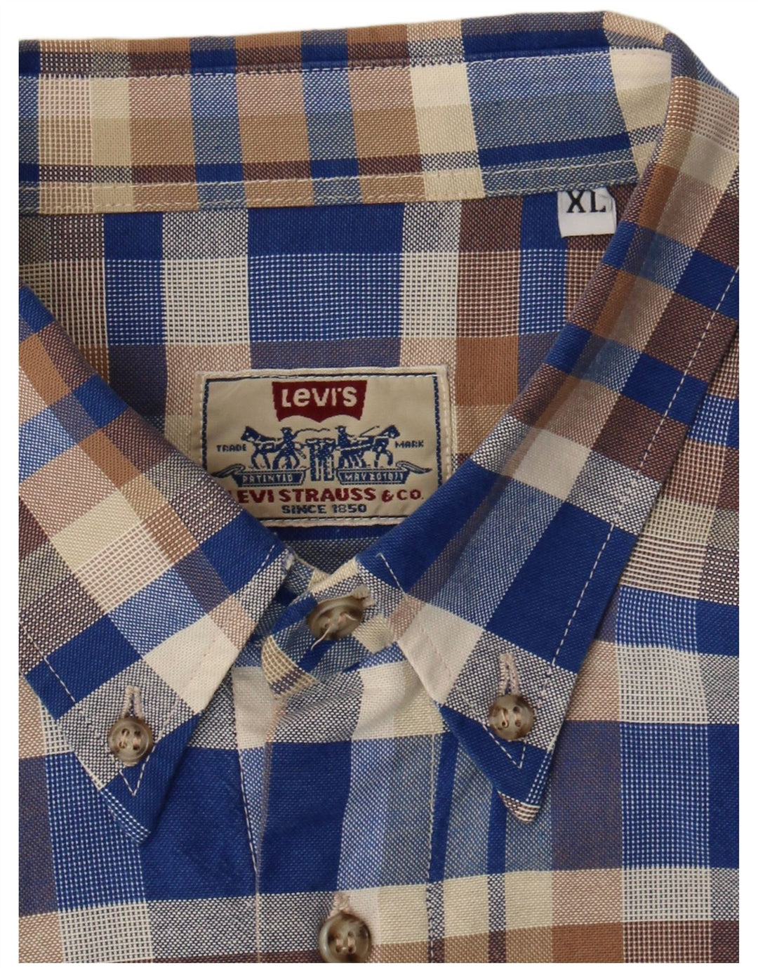 Levi's Mens Shirt XL Blue Check
