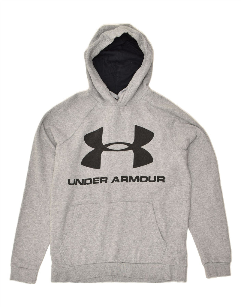 UNDER ARMOUR Mens Graphic Hoodie Jumper Small Grey Cotton | Vintage Under Armour | Thrift | Second-Hand Under Armour | Used Clothing | Messina Hembry 