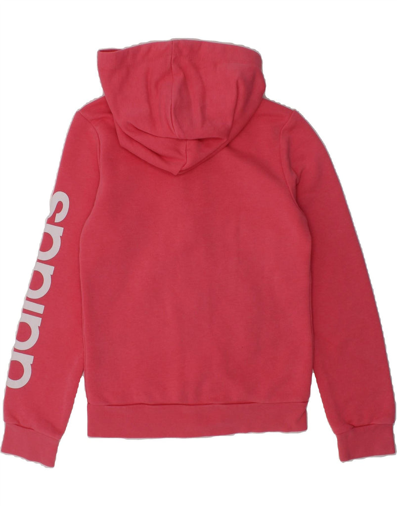 ADIDAS Girls Graphic Zip Hoodie Sweater 7-8 Years Pink Cotton | Vintage Adidas | Thrift | Second-Hand Adidas | Used Clothing | Messina Hembry 