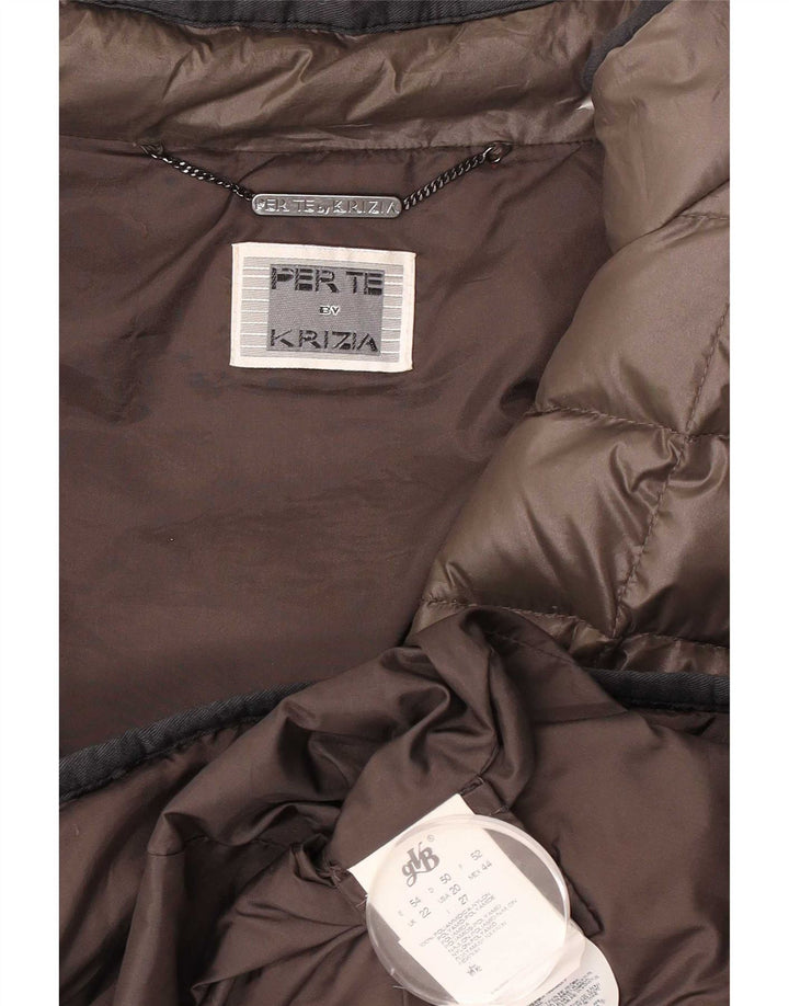 Perte by Krizia Womens Padded Jacket UK 22 3XL  Brown Polyamide