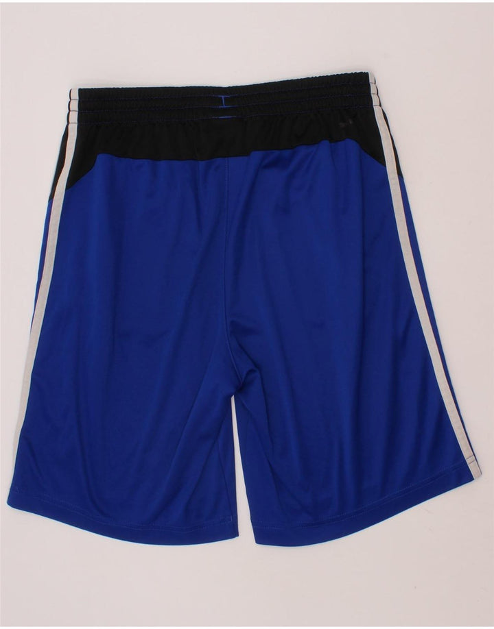 ADIDAS Boys Climalite Sport Shorts 13-14 Years  Blue Colourblock Polyester Vintage Adidas and Second-Hand Adidas from Messina Hembry 