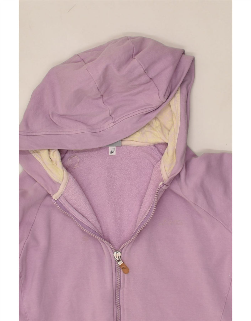 ASICS Womens Zip Hoodie Sweater UK 12 Medium Purple Cotton | Vintage Asics | Thrift | Second-Hand Asics | Used Clothing | Messina Hembry 