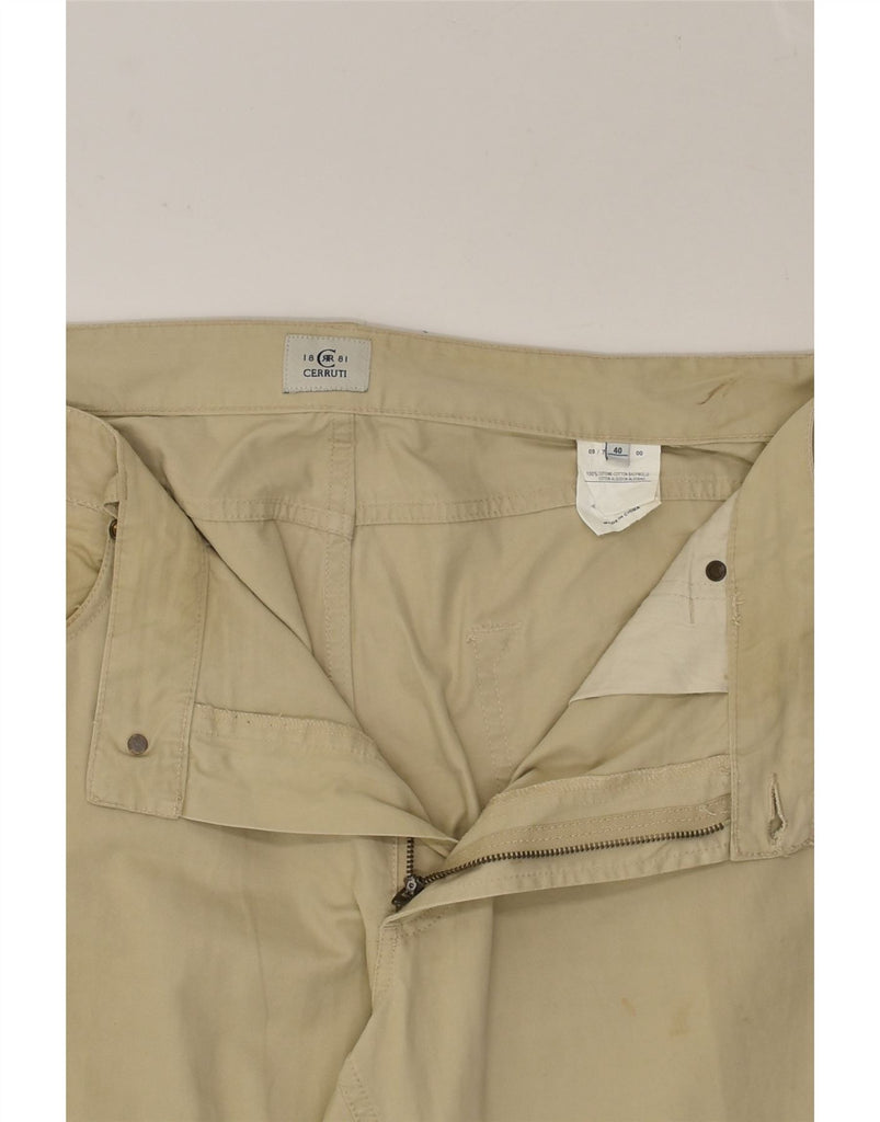 CERRUTI 1881 Mens Straight Chino Trousers W40 L33 Beige Cotton | Vintage Cerruti 1881 | Thrift | Second-Hand Cerruti 1881 | Used Clothing | Messina Hembry 