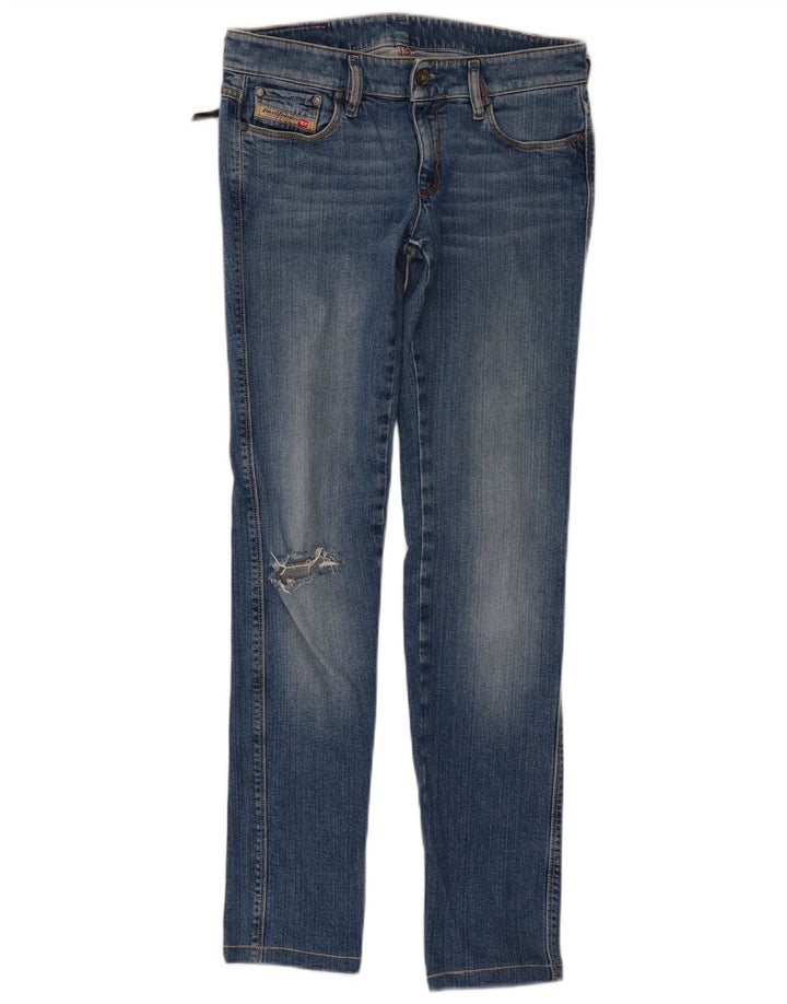 Diesel Womens Distressed Slim Jeans W27 L31 Blue Cotton
