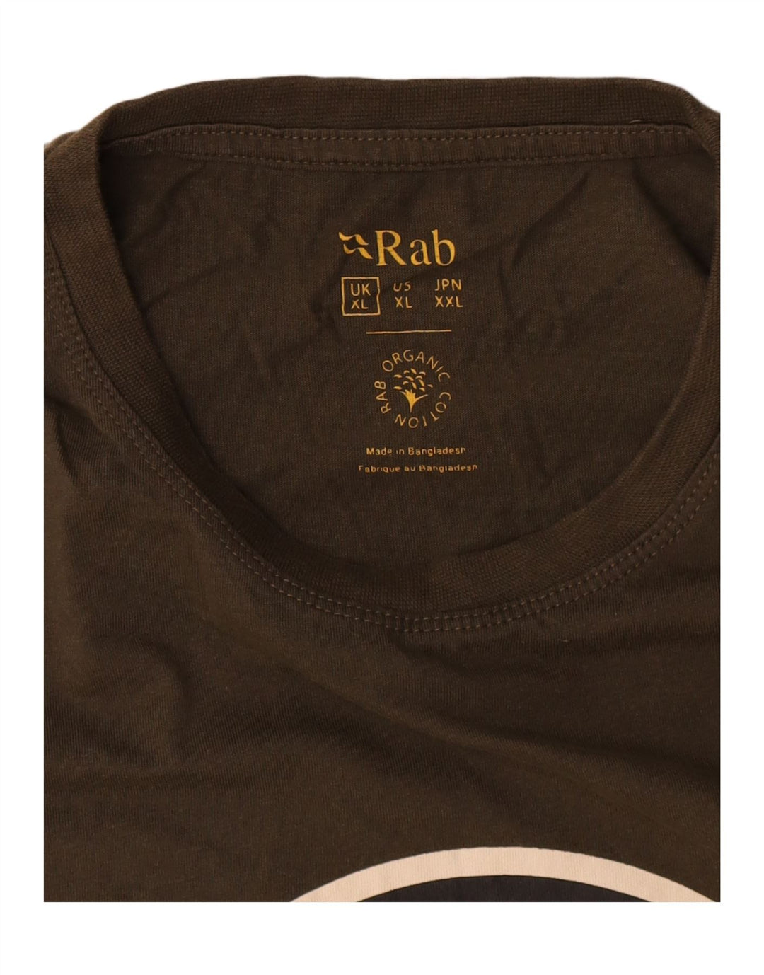 Rab Mens Graphic T-Shirt Top XL Khaki Cotton