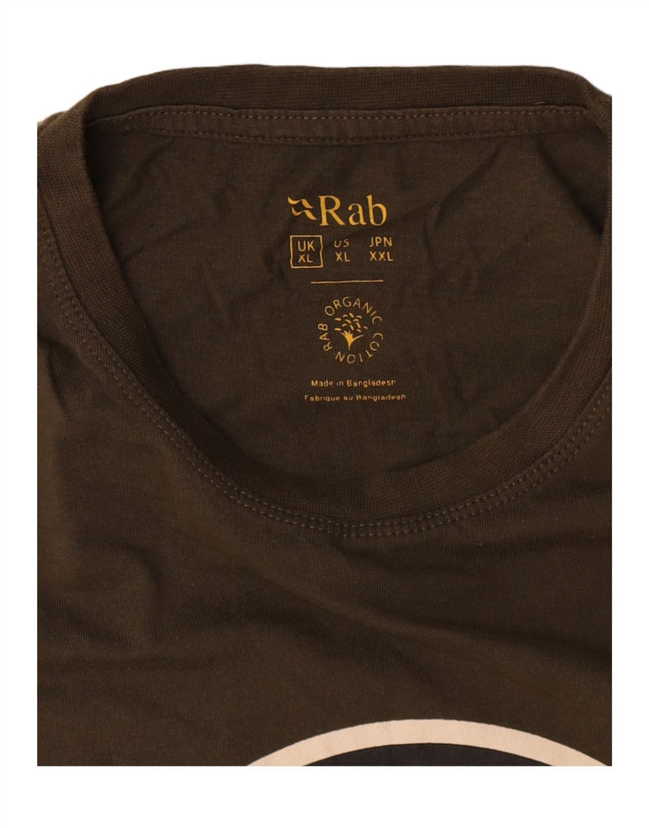 Rab Mens Graphic T-Shirt Top XL Khaki Cotton