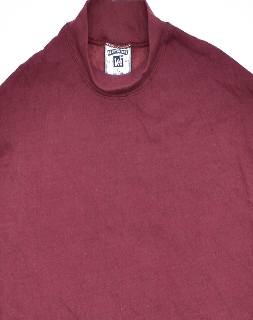 LEE Mens Sweatshirt Jumper XL Burgundy Cotton | Vintage | Thrift | Second-Hand | Used Clothing | Messina Hembry 
