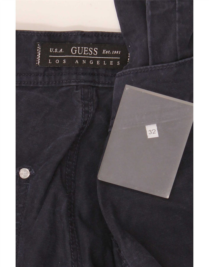Guess Mens Straight Cargo Trousers W32 L32 Navy Blue