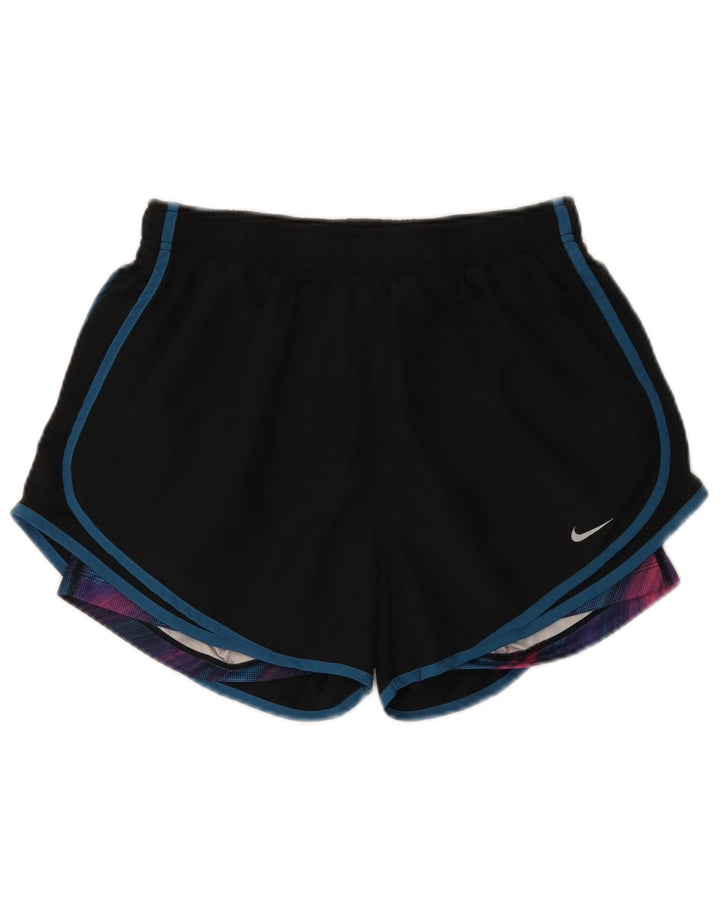Nike Womens Dri Fit Sport Shorts UK 14 Large Black Polyester
