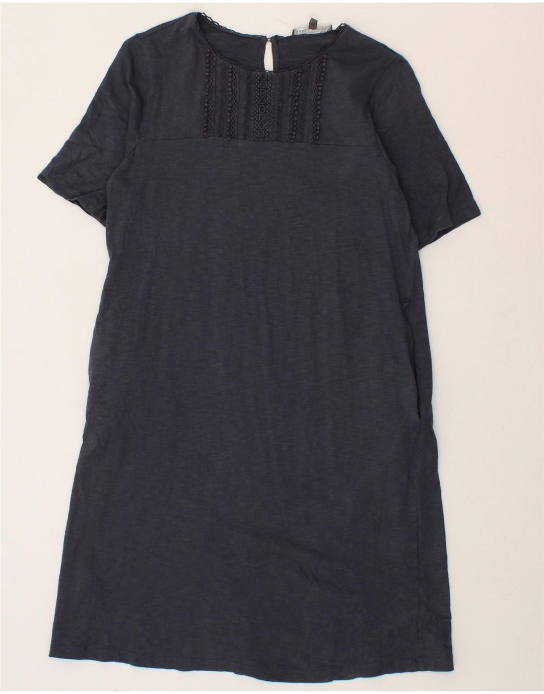 LAURA ASHLEY Womens Shift Dress UK 10 Small Navy Blue Cotton Vintage Laura Ashley and Second-Hand Laura Ashley from Messina Hembry 