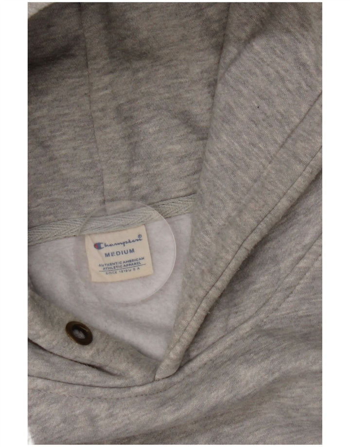 CHAMPION Womens Graphic Hoodie Jumper UK 14 Medium Grey