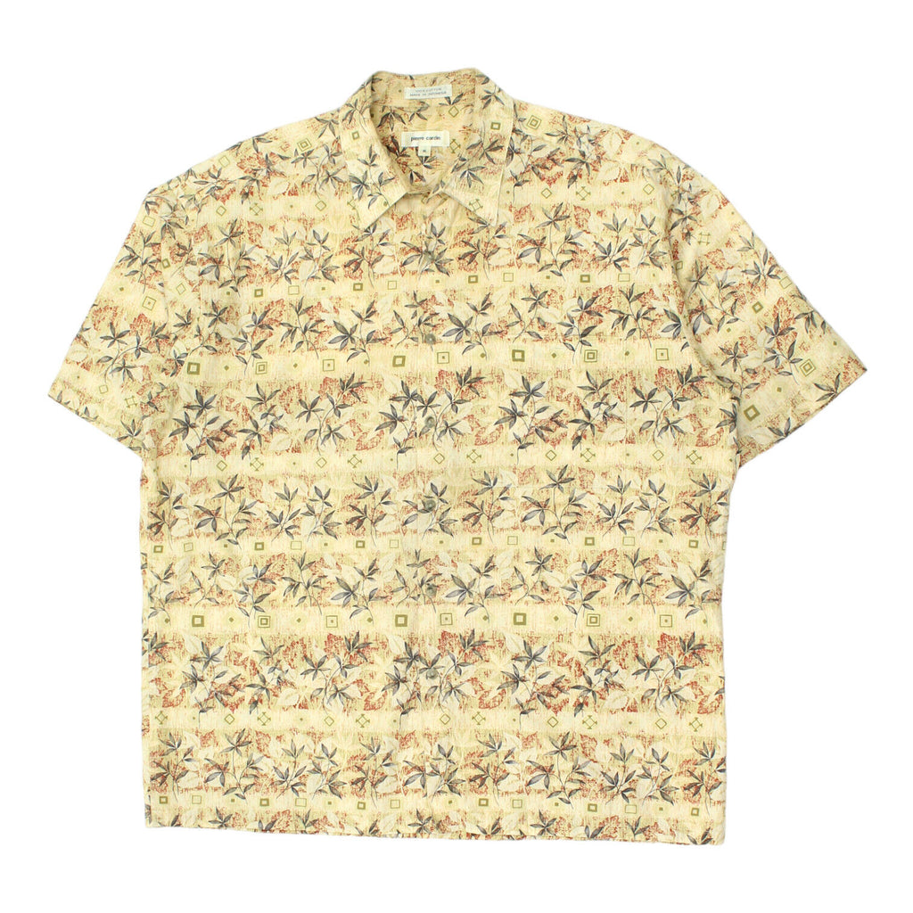 Pierre Cardin Beige Short Sleeve Hawaiian Shirt | Vintage Luxury Designer VTG | Vintage Messina Hembry | Thrift | Second-Hand Messina Hembry | Used Clothing | Messina Hembry 