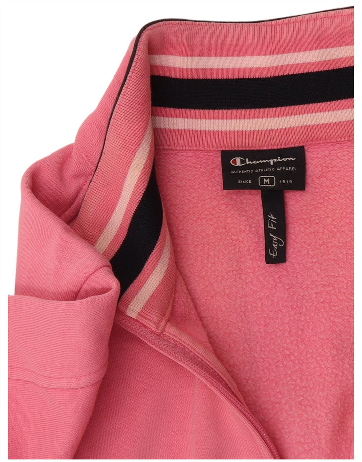 Champion Womens Easy Fit Tracksuit Top Jacket UK 14 Medium Pink