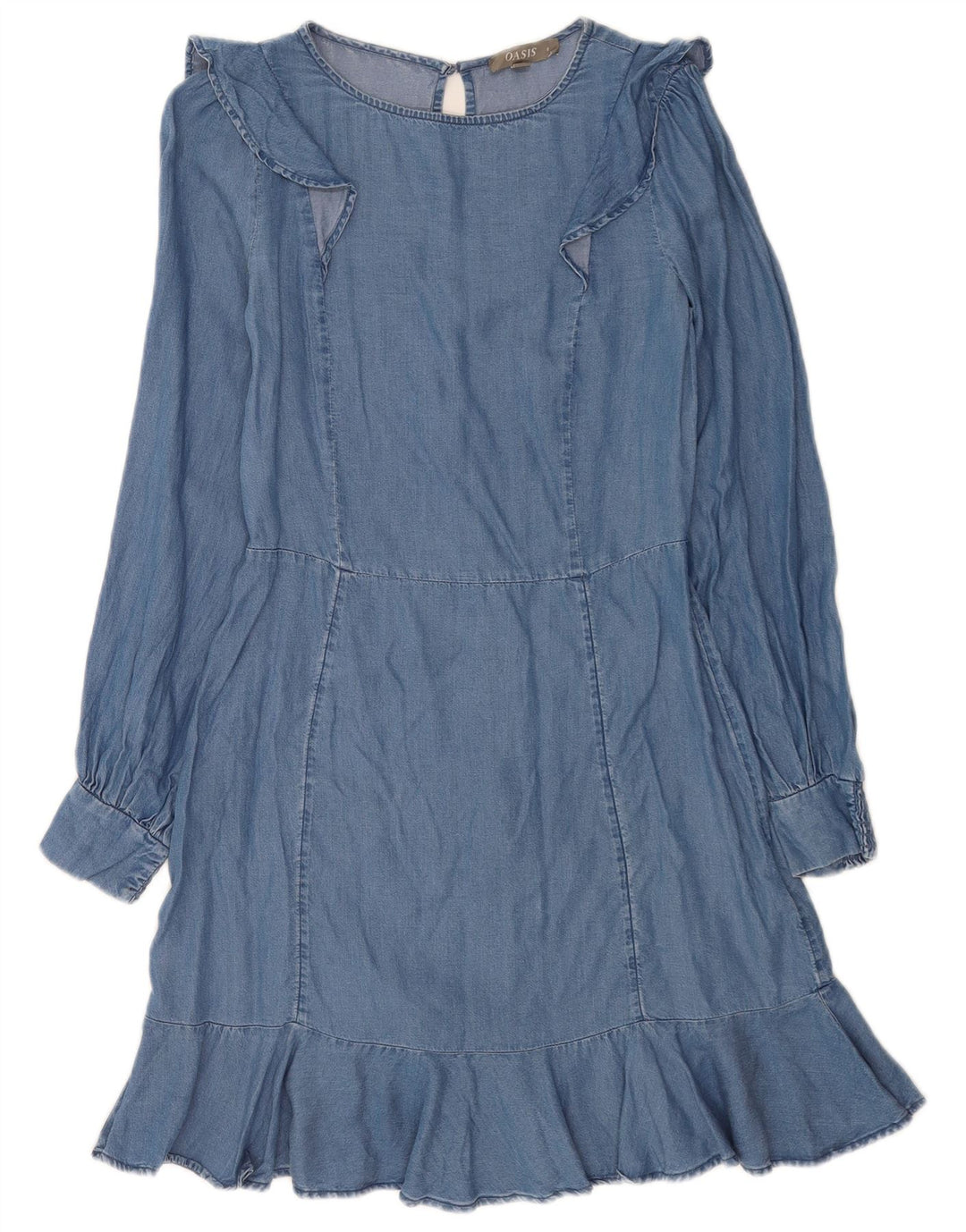 Oasis Womens Denim Dress UK 8 Small Blue Lyocell
