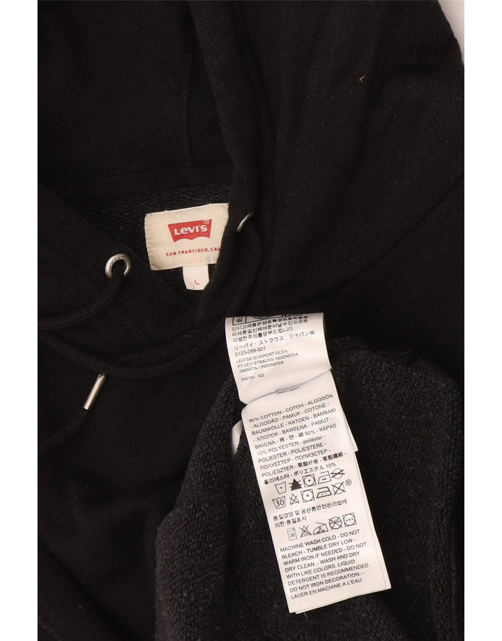 Levi's Mens Mickey Mouse Graphic Hoodie Jumper Large Black Cotton