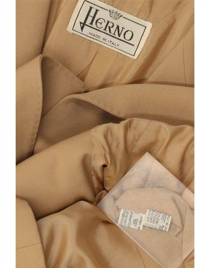 Herno Womens 2 Button Blazer Jacket IT 50 XL Beige Wool