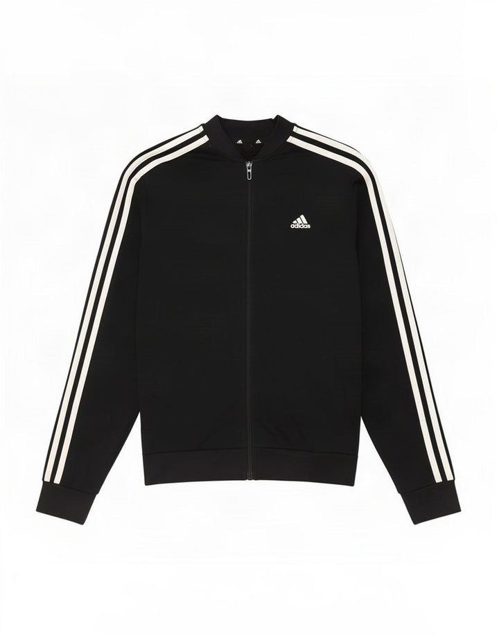 Adidas Boys Tracksuit Top Jacket 14-15 Years Black Polyester