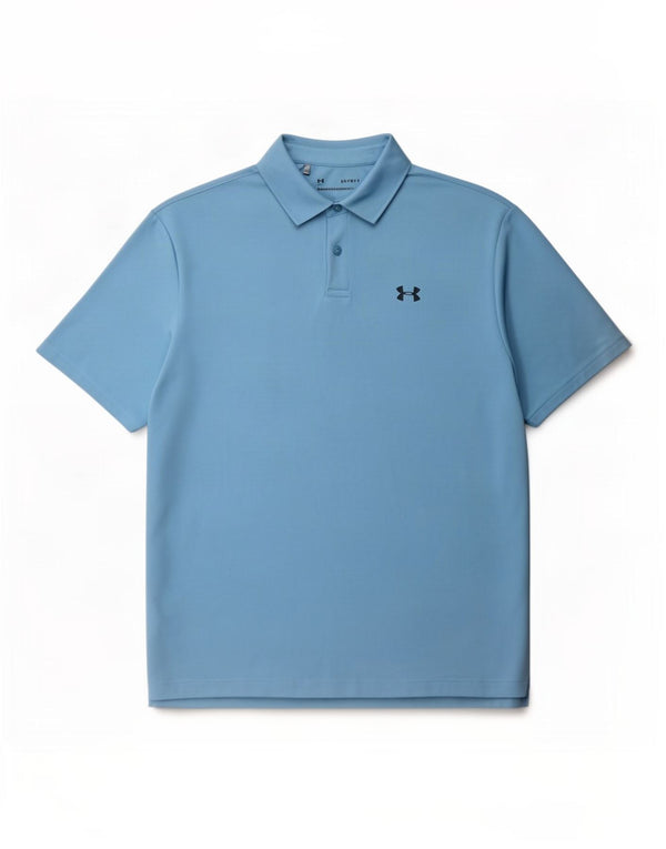 Under Armour Mens Polo Shirt Large Blue Polyester