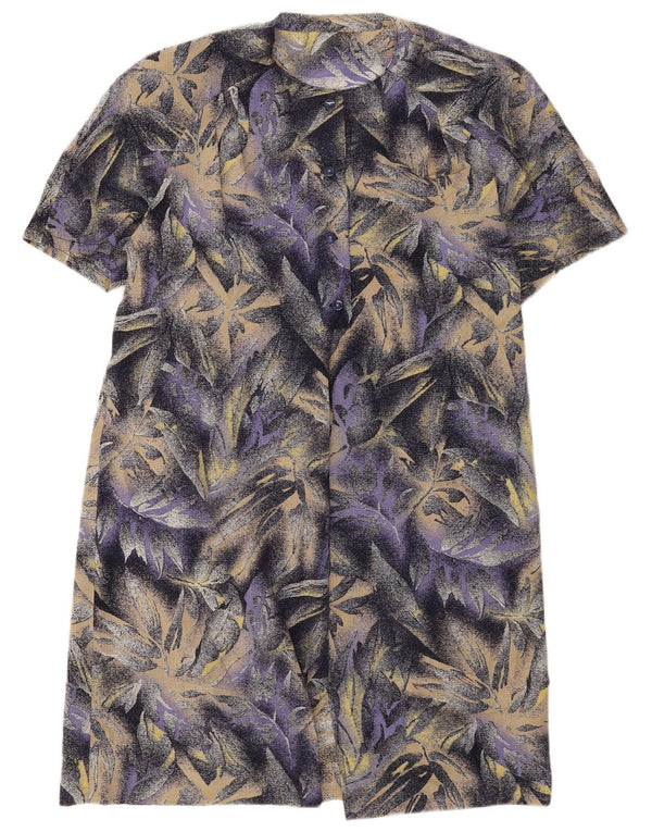 Vintage Womens Shift Dress UK 14 Medium Purple Floral