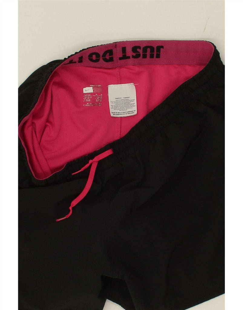 NIKE Womens Sport Shorts UK 12/14 Medium  Black Polyester Vintage Nike and Second-Hand Nike from Messina Hembry 