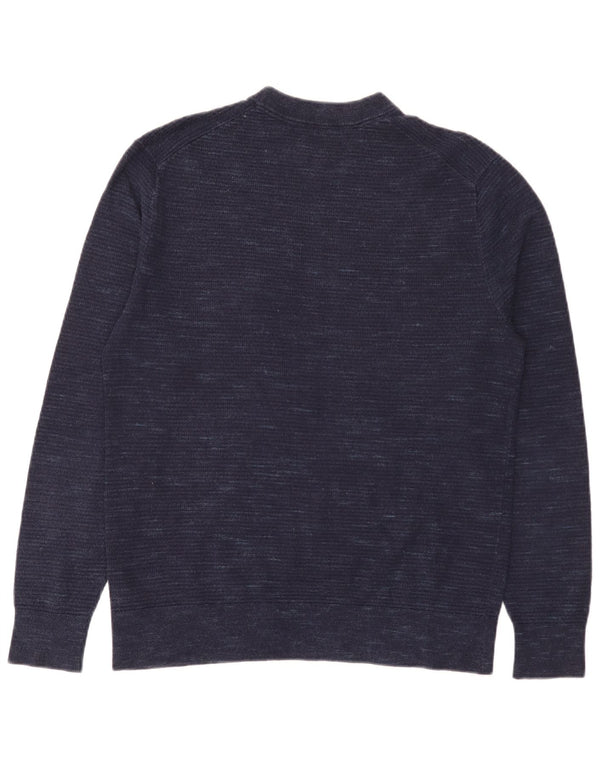 Calvin Klein Mens Crew Neck Jumper Sweater Large Navy Blue Flecked Cotton