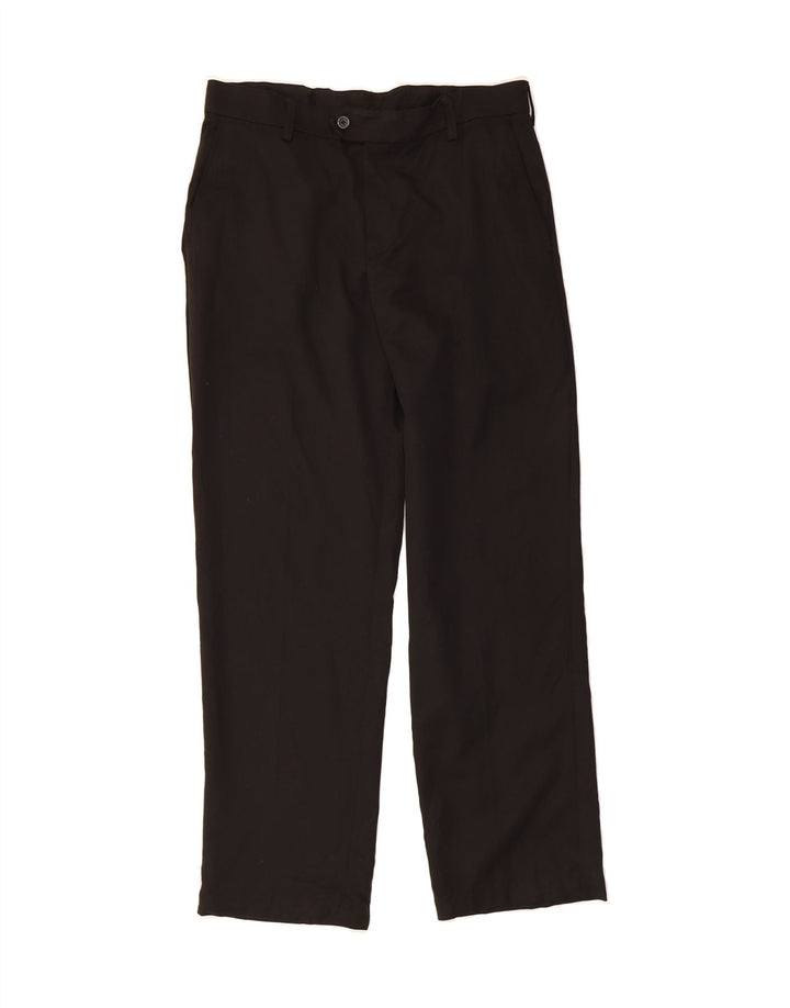 IZOD Mens Classics Straight Suit Trousers W32 L30 Black Polyester Vintage Izod and Second-Hand Izod from Messina Hembry 