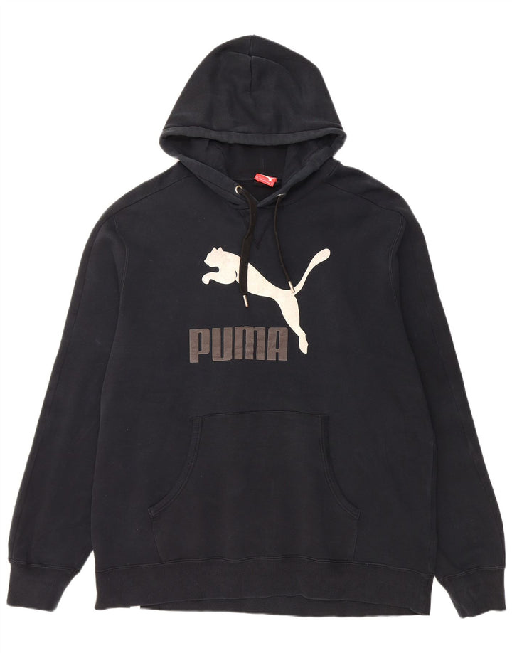 Puma Mens Graphic Hoodie Jumper 2XL Black Cotton