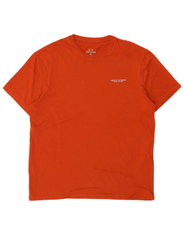 Armani Exchange Mens Regular Fit T-Shirt Top Medium Orange Cotton