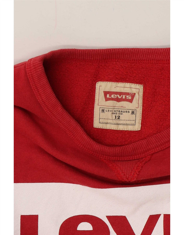 Levi's Boys Graphic Hoodie Jumper 11-12 Years Red