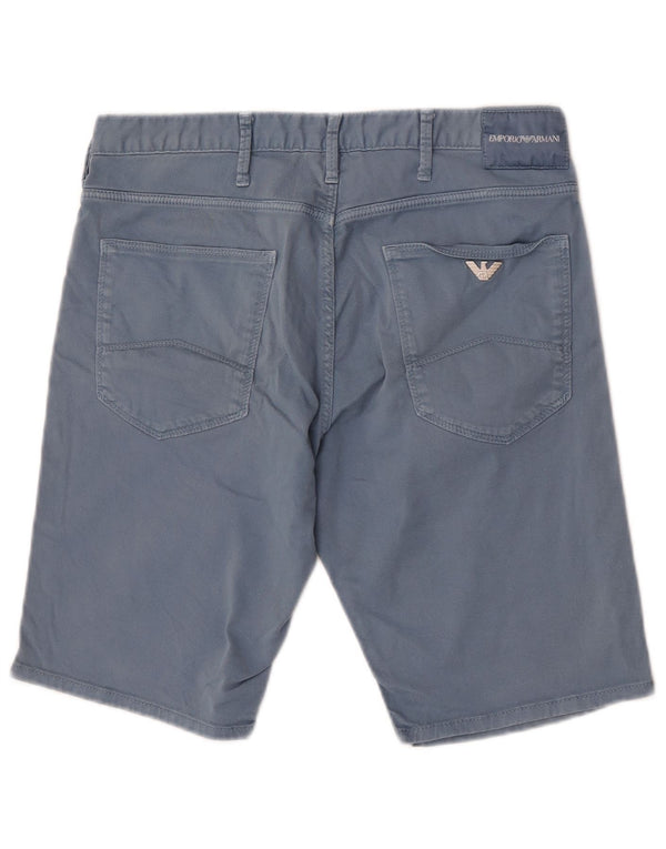 Emporio Armani Mens Chino Shorts EU 46 Small W30 Blue Cotton