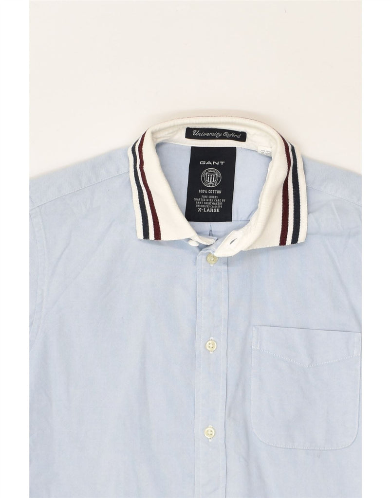 GANT Boys Short Sleeve Shirt 10-11 Years XL Blue Cotton | Vintage Gant | Thrift | Second-Hand Gant | Used Clothing | Messina Hembry 