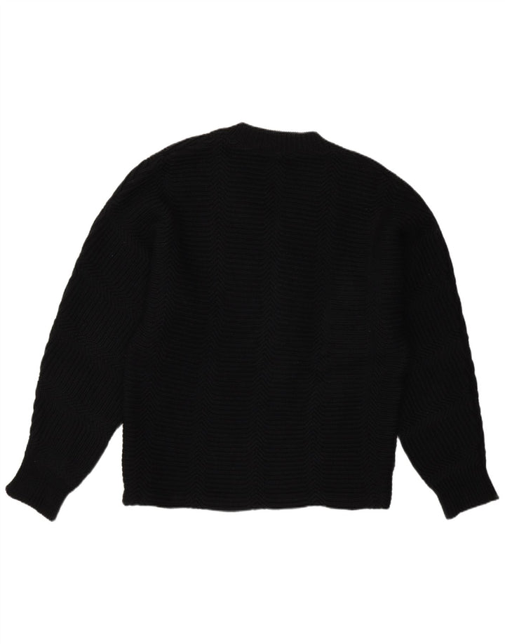 Vintage Mens V-Neck Jumper Sweater Large Black