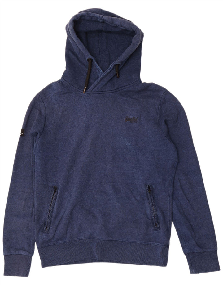 Superdry Mens Hoodie Jumper XL Blue Cotton