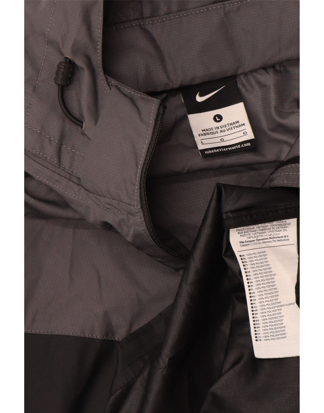 Nike Mens Hooded Rain Jacket UK 40 Large Black Colourblock Polyester