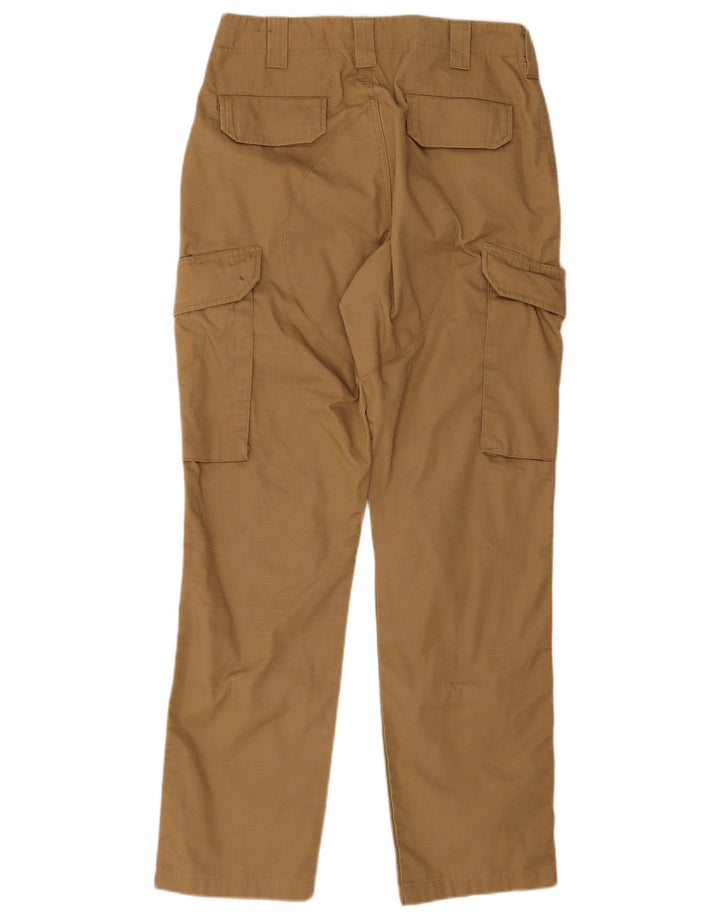 Vintage Mens Straight Cargo Trousers W30 L30 Beige Polyester
