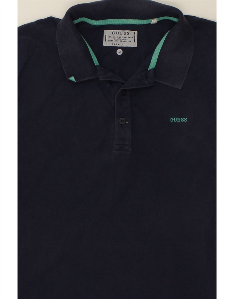 GUESS Mens Slim Fit Polo Shirt Medium Navy Blue Cotton | Vintage Guess | Thrift | Second-Hand Guess | Used Clothing | Messina Hembry 