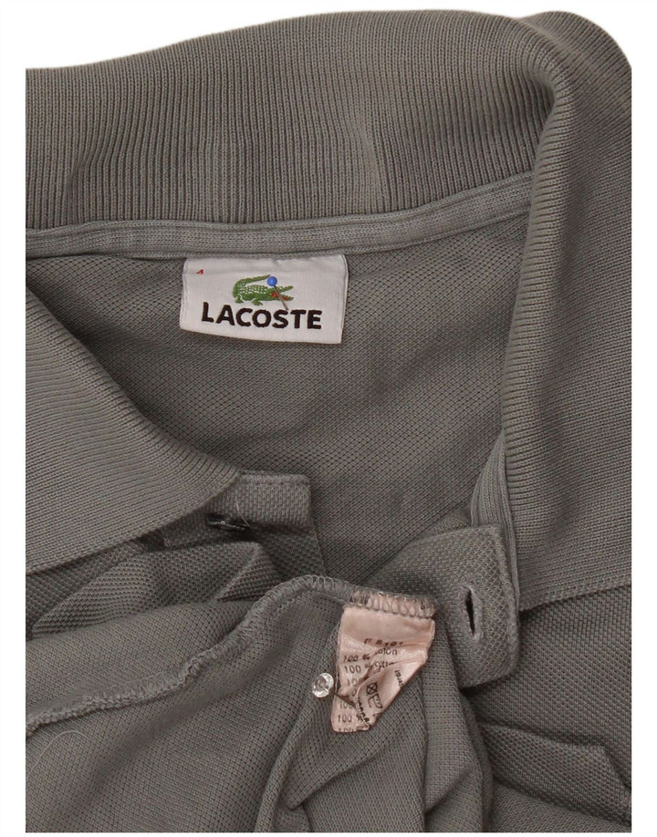 Lacoste Mens Polo Shirt Size 4 Medium Grey Cotton