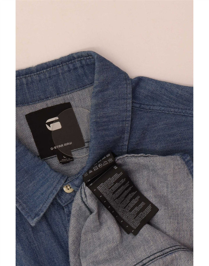 G-Star Mens Denim Shirt Large Blue Cotton