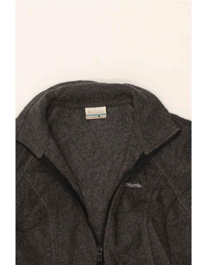COLUMBIA Womens Loose Fit Fleece Jacket UK 6 XS Grey Polyester Vintage Columbia and Second-Hand Columbia from Messina Hembry 
