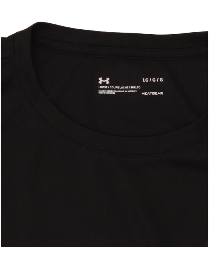 UNDER ARMOUR Womens Heat Gear T-Shirt Top UK 16 Large Black