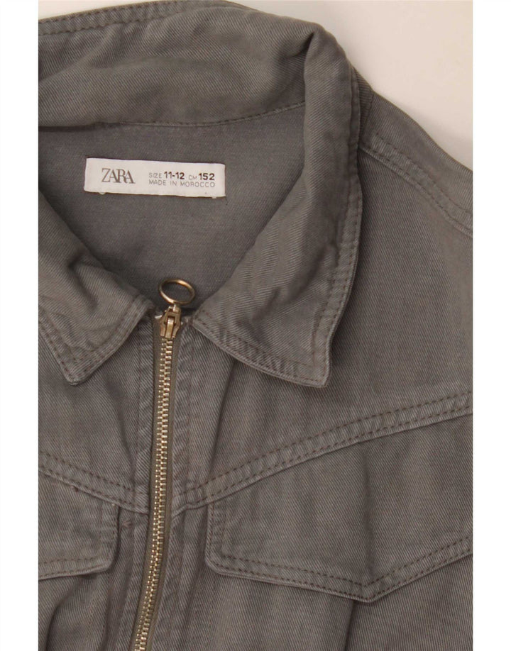 Zara Girls Denim Jumpsuit 11-12 Years Grey