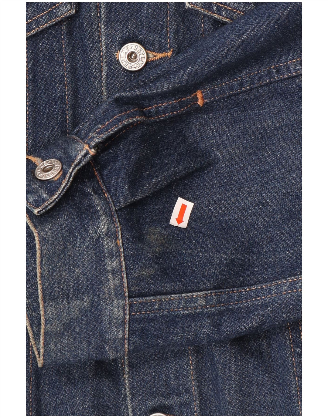 Replay Mens Denim Jacket UK 44 2XL Navy Blue Cotton
