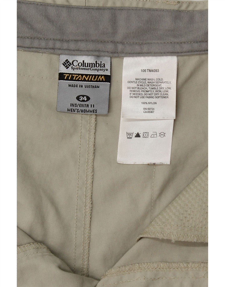 Columbia Mens Cargo Shorts W34 Large Grey Nylon